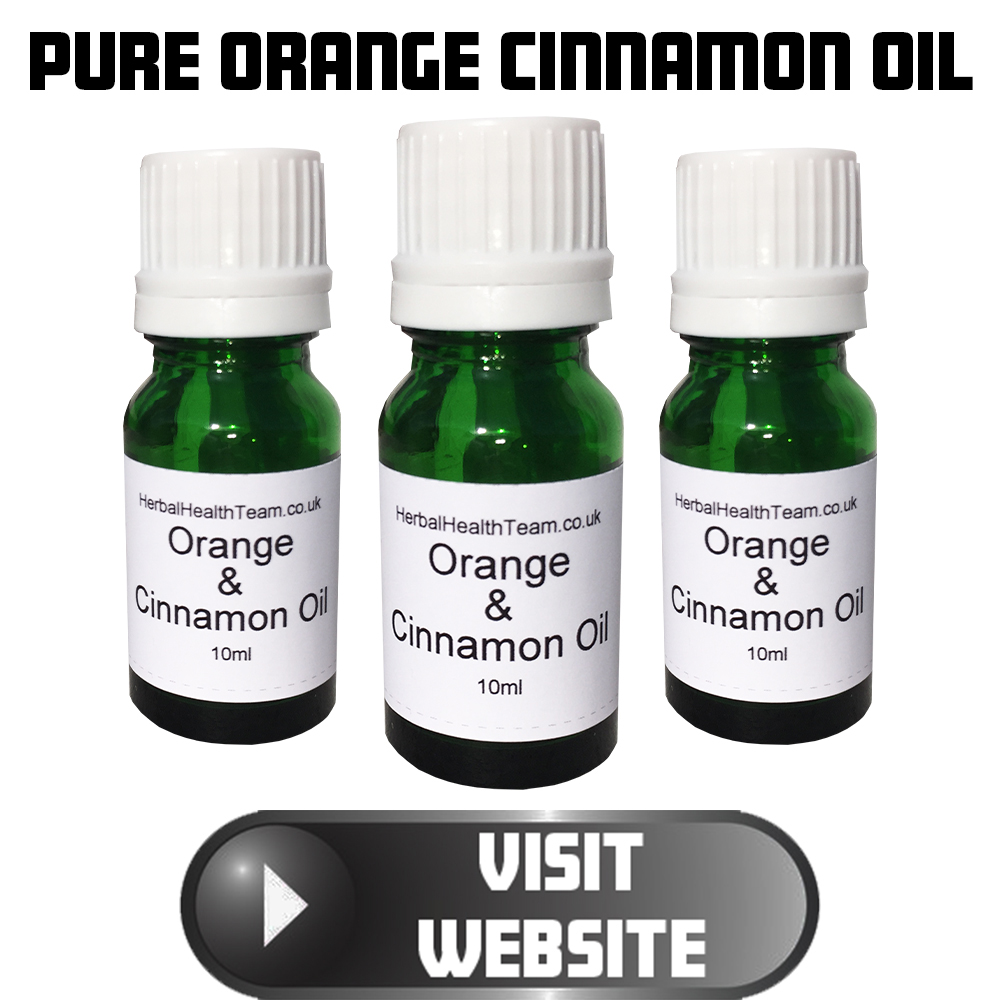 Pure orange and cinnamon oil for massage aromatherapy